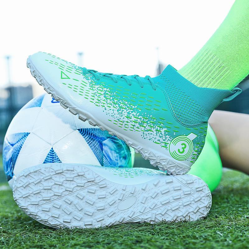 Большой размер, футбольные бутсы, мужские высокие детские шипы AG искусственный газон TF шиповки студенческие тренировочные бутсы