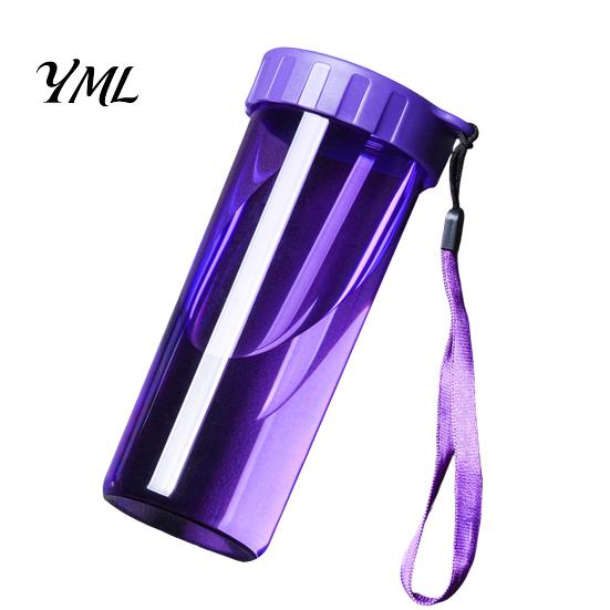 Cute Office Desktop Cup Transparent Water Cup, Portable Plastic Bottle, with Strap Reusable Handle, Clear Heat-resistant Drinkware, for School