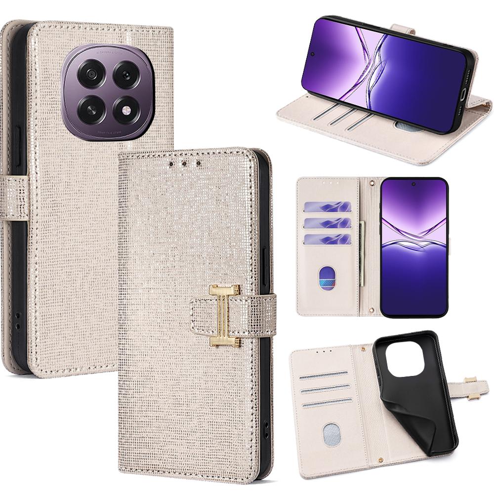 For Oppo F29 5G Case Metal I-Buckle PU Leather Wallet Phone Cover