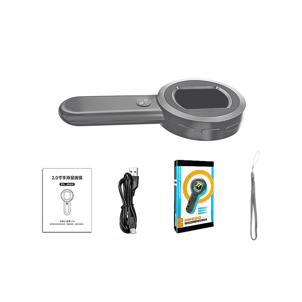 Handheld Digital Magnifying Glass Digital Microscope for Adults Kids 100X Magnification 2.0 Inch Screen Manual 16M Photo Built-in Battery LE