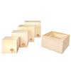 Wooden Matryoshka Square Small One Square Set of Wooden Storage Gift [Woodcraft] Box, Square, 4, Box, Natural, Stylish, Cute, Present,