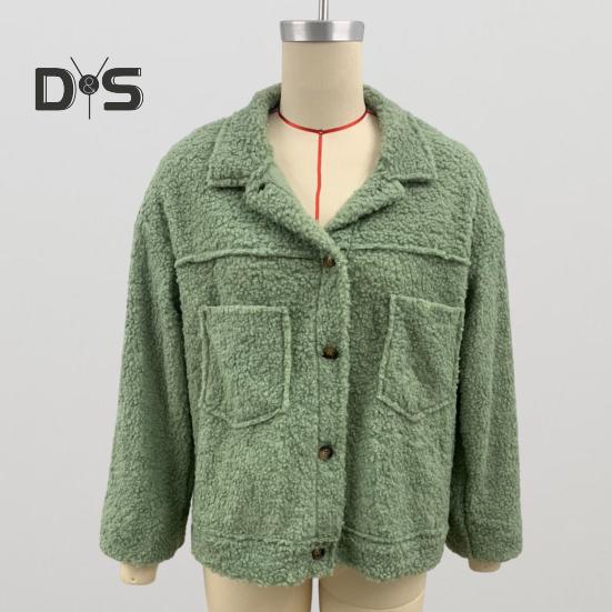 Зимняя женская куртка с двойными карманами, толстый флисовый кардиган с застежкой на пуговицы, длинные рукава, теплое ветрозащитное, сохраняющее тепло пальто для активного отдыха