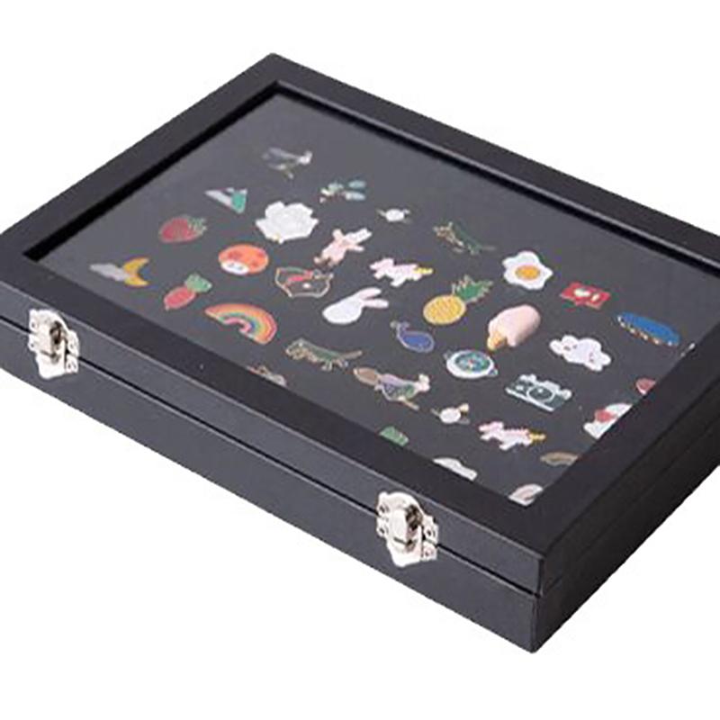 Ящик для хранения значков в виде бара, прозрачный пыленепроницаемый ящик для булавок на груди, подставка для медалей, подставка для ювелирных изделий из искусственной кожи, рамка для коллекции медалей