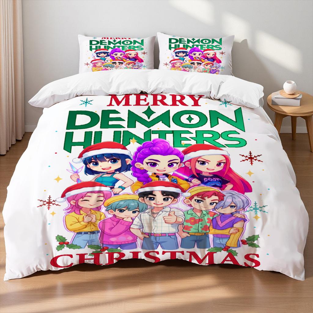 Рождественский K-Pop Тематический Красочный Принт Полиэстер Студенческое Общежитие Простыня Пододеяльник Детский Подарок Домашний Текстиль