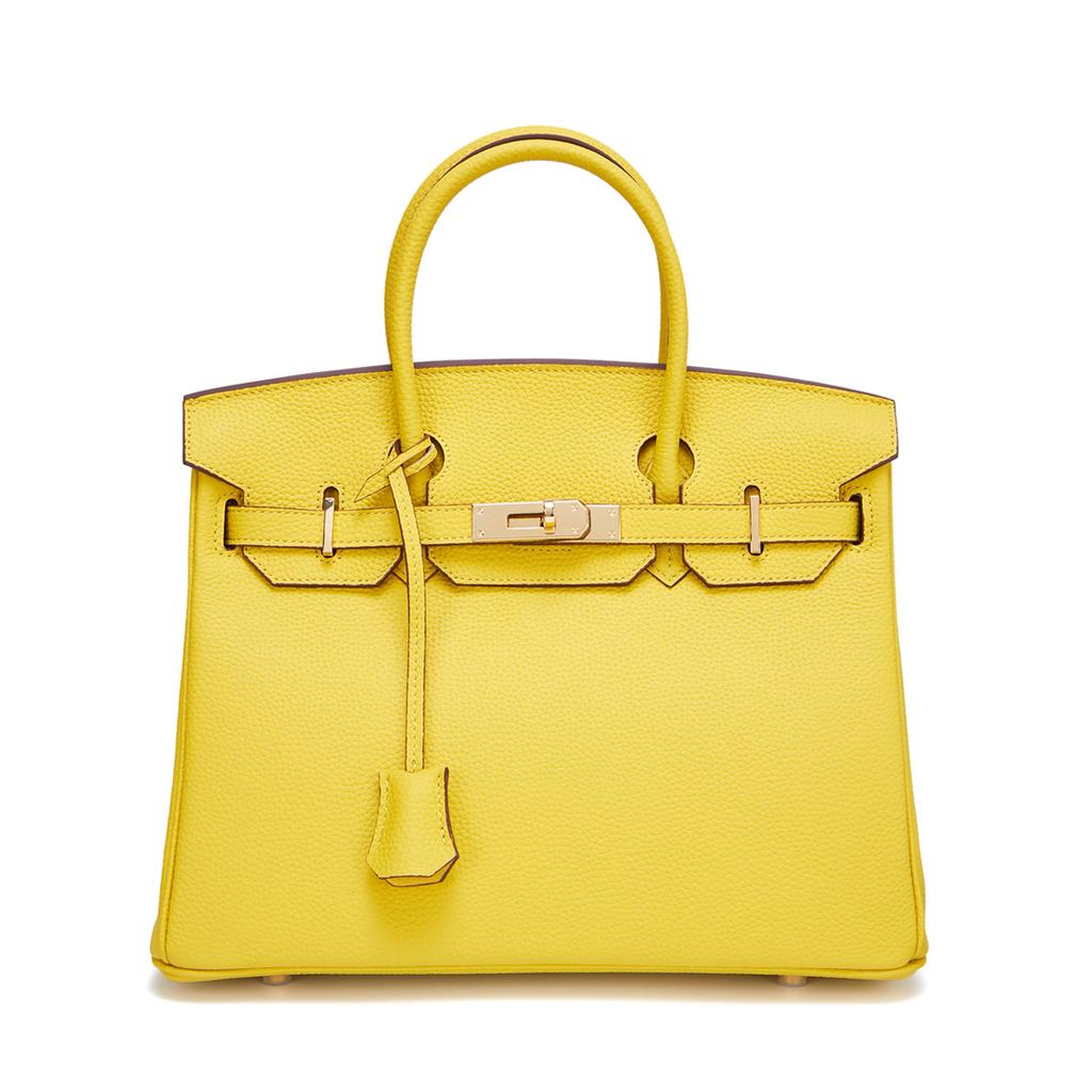 Женская сумка из кожи коровы Togo с мелким зерном, с золотой пряжкой и платиновым носком