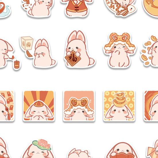 40 шт., наклейка в стиле граффити, очаровательная водостойкая самоклеящаяся бумага, мультяшная милая розовая наклейка с кроликом, новогодняя подарочная коробка, декор, детский подарок