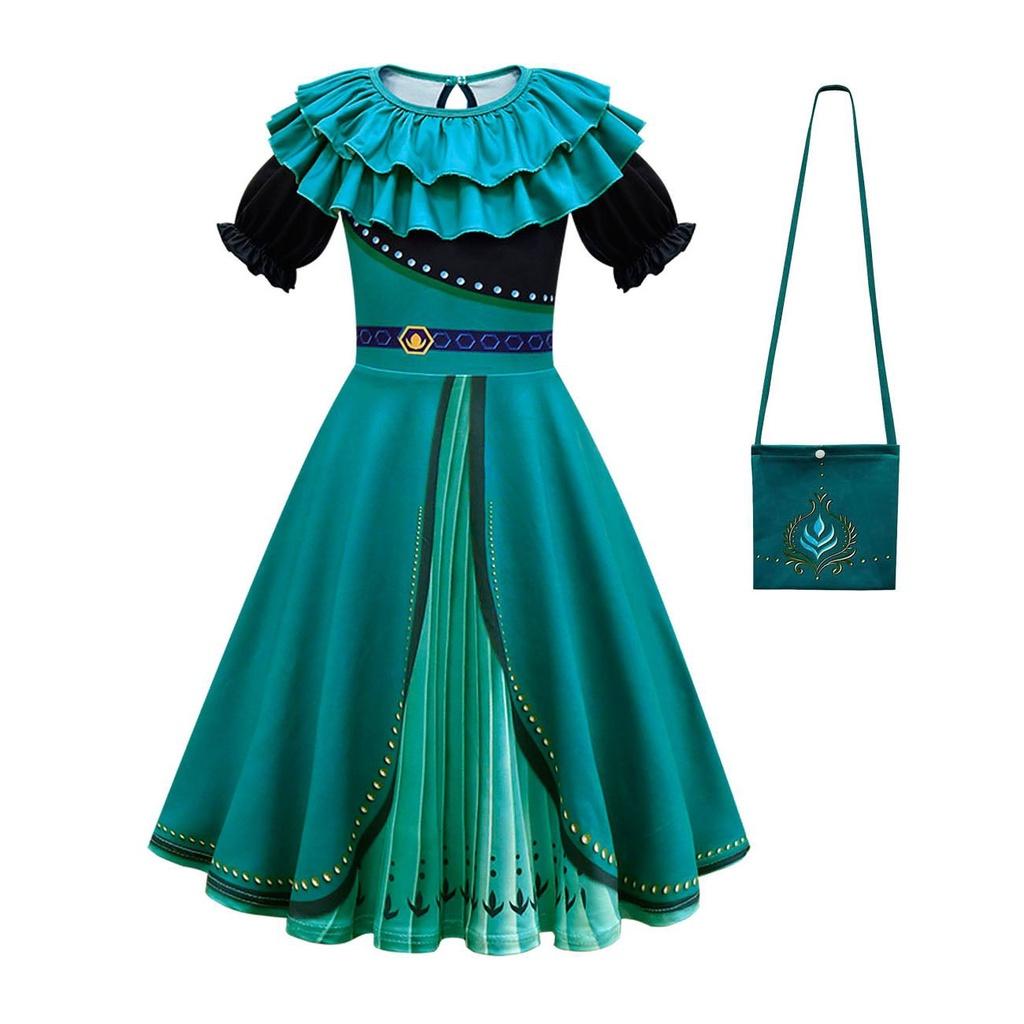 Очаровательное детское платье для косплея Анны из «Холодного сердца» для вечеринок, Хэллоуина