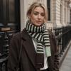 Neck Protection Winter Warm Scarf Striped Pattern Neck Scarf Vintage Knitted Long Scarf  Winter