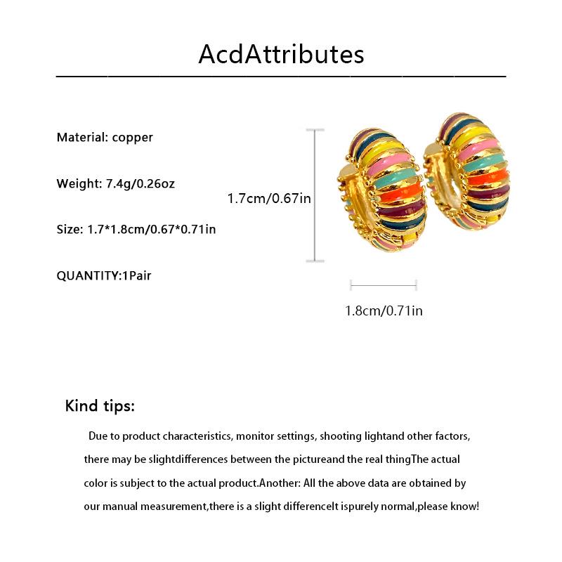 Элегантные ретро серьги-капли с дофаминовым эффектом: Красочные и универсальные клипсы-круги для ушей для роскошного штриха