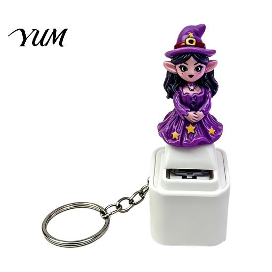 Durable Plastic Handheld Game Halloween Fidget Toy Keychain with LED Light, Pumpkin Ghost Skull Sound Holiday Entertainment Gift Button, USB