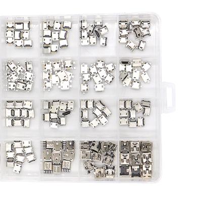 Набор разъемов Micro USB с несколькими спецификациями, гнездо для зарядки SMT, набор разъемов