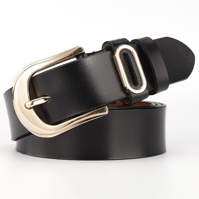Leather Belt For Women With Alloy Pin Buckle And Trendy Design For Daily Fashion