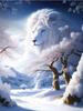 Алмазная живопись Новые поступления Белоснежный лев Diy Полный квадратный круглый дрель Стразы Вышивка Зимний пейзаж Животные Мозаика Наборы для вышивки крестом