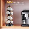 Cup Holders Tree Wooden Rotating Cup Stand with 8 Hooks Coffee Mug