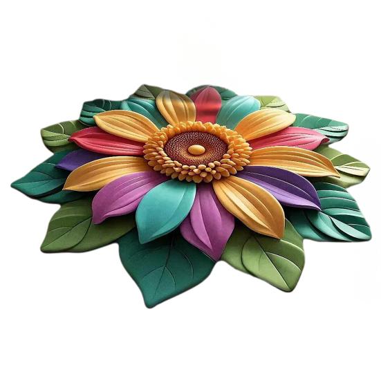 3D Flower Floor Mat Absorbent Large Flower Area Rug Non-Slip Bathroom