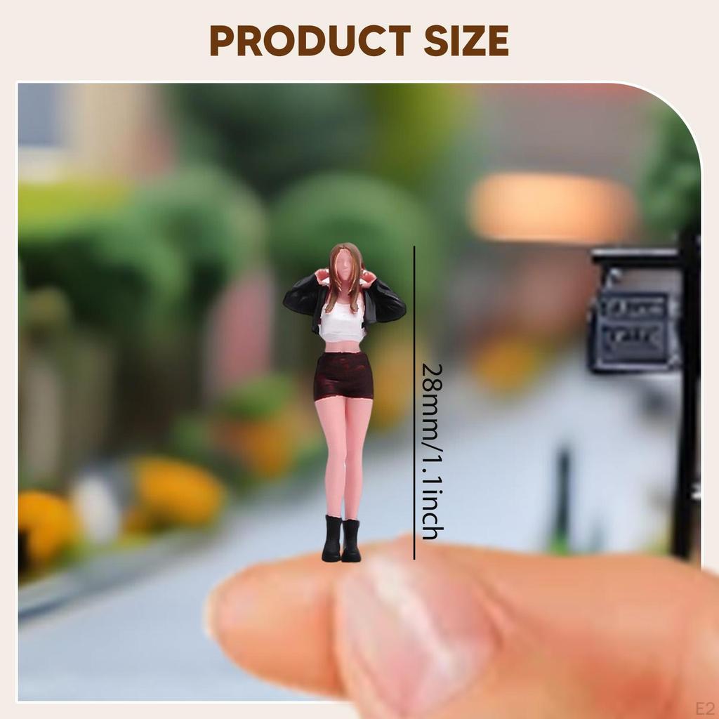 1/64 Long Hair Girl Figure Model Miniature Scene Collections DIY Projects Layout Decoration Micro