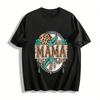 Богемный Стиль Принт MAMA Ретро Леопардовый Цветочный Повседневная Топ Хлопковая Футболка