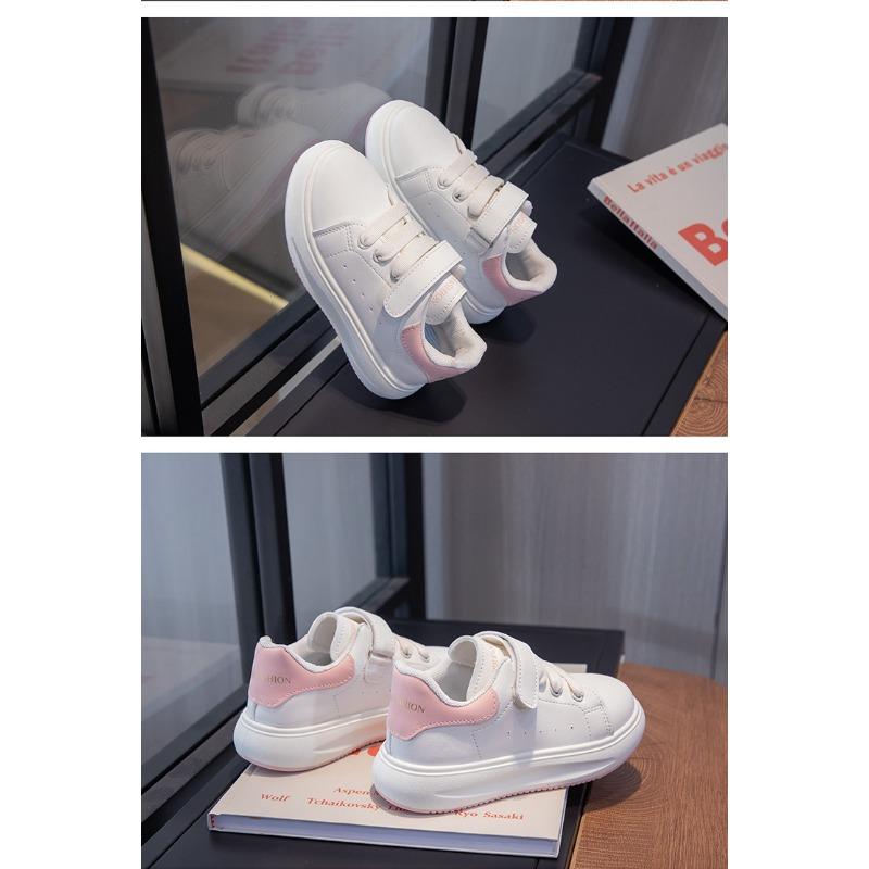 Повседневная детская обувь для девочек, осенняя кожаная обувь для мальчиков, новые детские туфли на липучках белого цвета