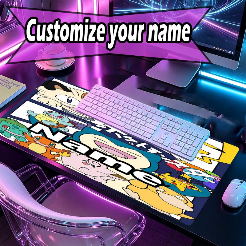 Custom Name Personalized Anime Pattern Mousepad, Laptop PC Desk Mat, Decorative Desk Mat for Home Keyboard Pad Gift
