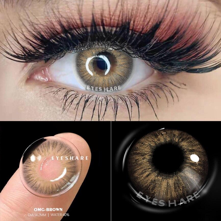 Eyeshare Natural Color Contact Lenses 1pair Yearly Blue Green Brown Gray Beauty Pupils Cosmetic