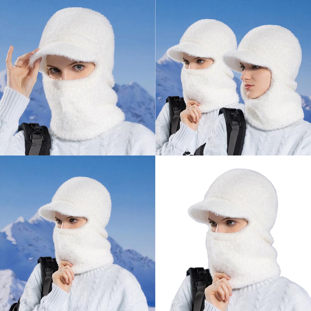 Furry Balaclava for Outdoor Activity Hat with Neck Warmer Hat Pullover Unisex Hat Furry Skull Caps 2000s
