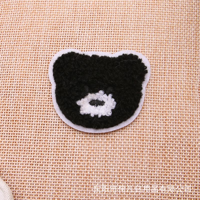 Bear Head Embroidery Sticker, Luggage, Clothing Accessories, Decorative Label, Towel Embroidery, Animal Head Self-Adhesive Patch, Underwear Sticker