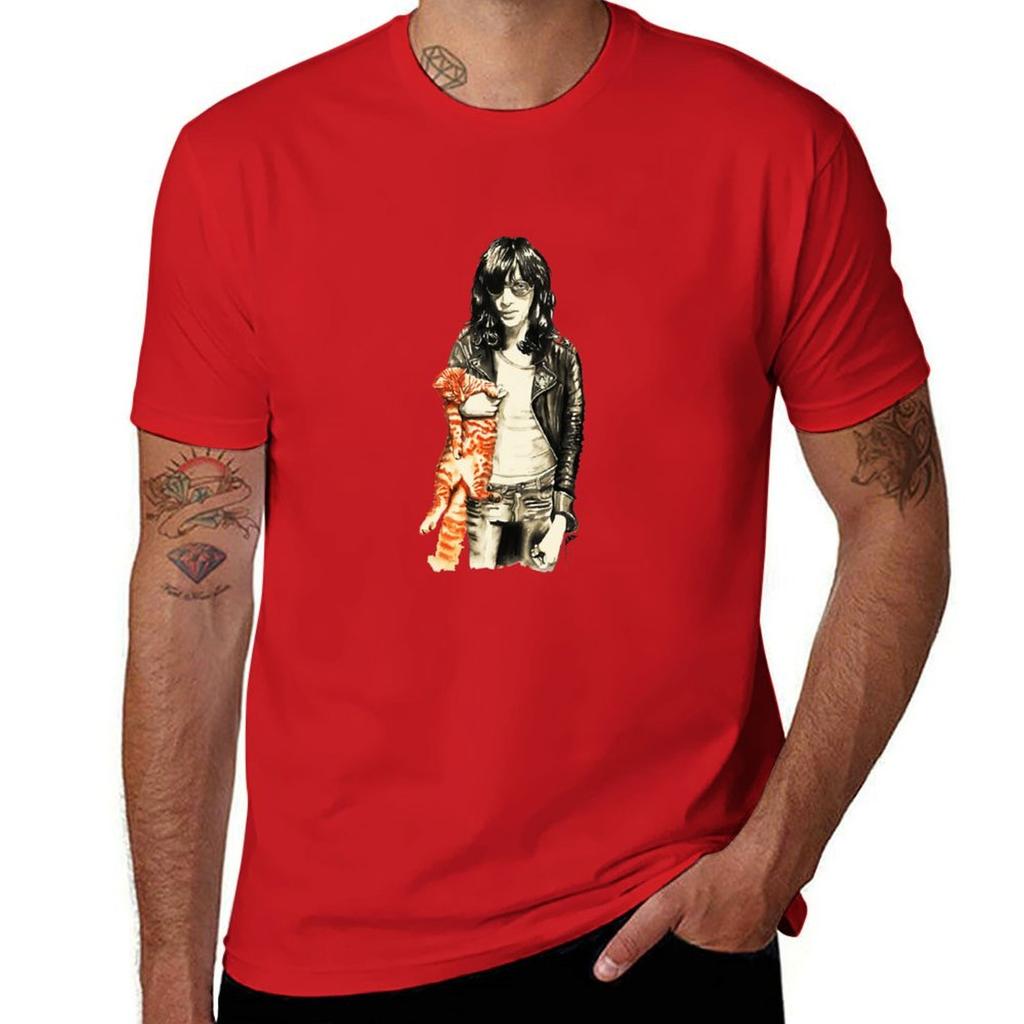 Joey Ramone Tshirt summer top oversizeds tees anime clothes t shirts for men