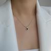 S925 Серебро Серебро Черное Ожерелье Ellly Ellipse Girl 