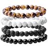 1 шт. Винтажный браслет из бусин Натуральный камень Лавовый камень Камень тигровый глаз Браслет из бусин