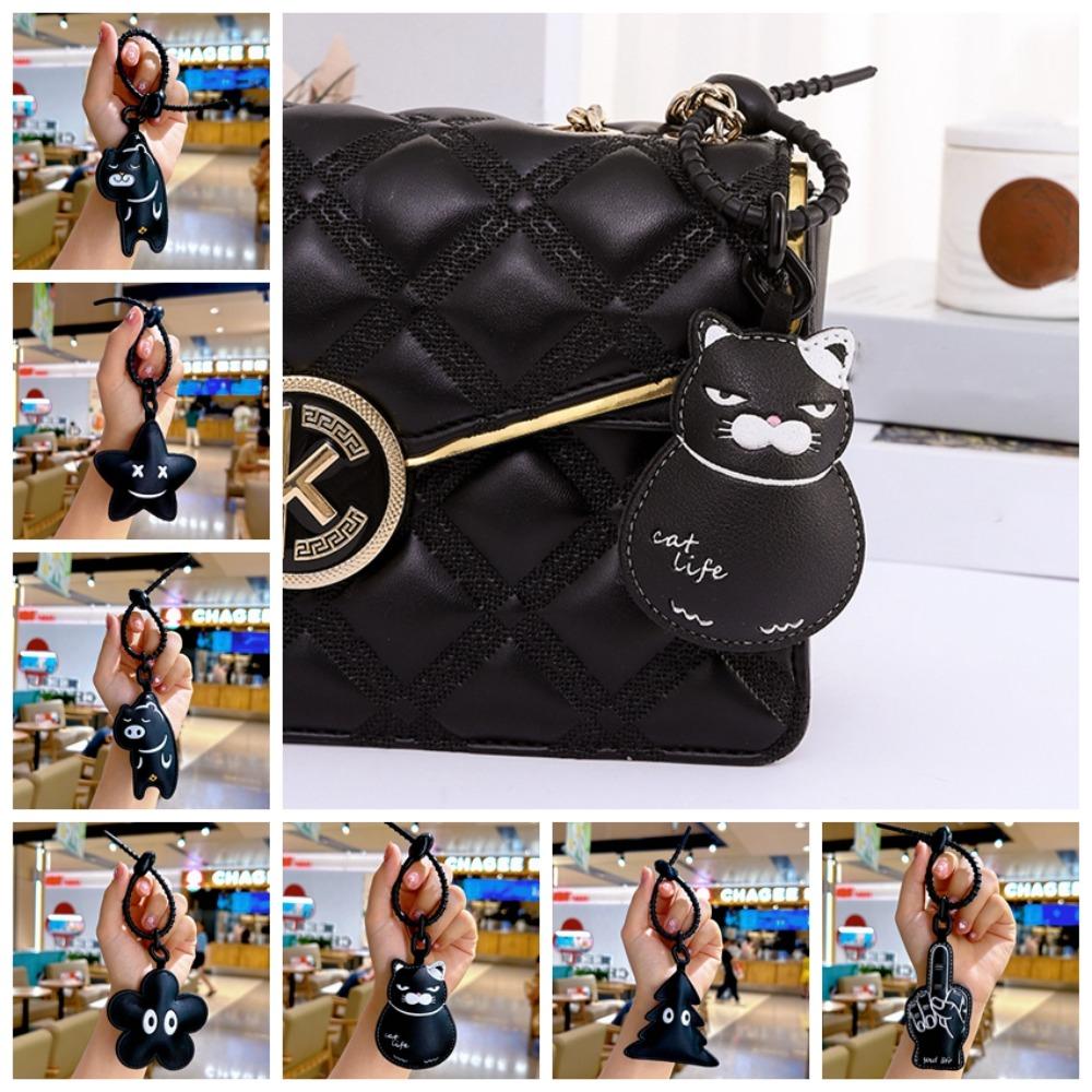 Кошка Кожаный Брелок Свинья Подвеска для Ключей от Машины Мультяшная Кожаная Подвеска Автомобильный Интерьер