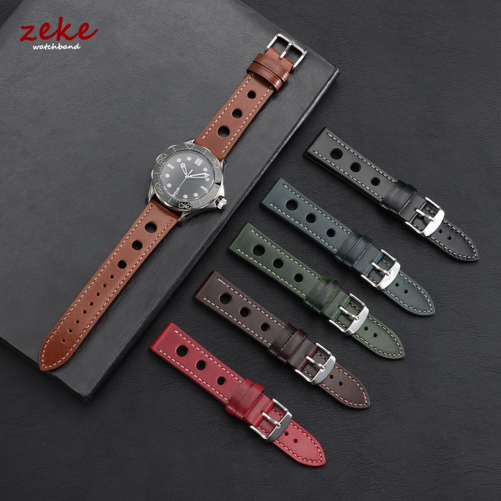 20 мм 22 мм Дышащий Винтажный Кожаный Ремешок для Часов для Omega Масло Воск Коровья Кожа Браслеты Спортивные Мужские Коричневый Черный Красный Наручный Ремешок