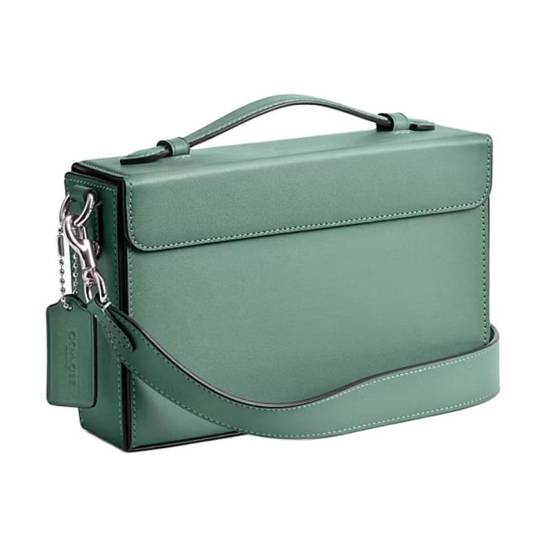 COACH 22 Silver Hardware Leather Handbag Small Women Green
