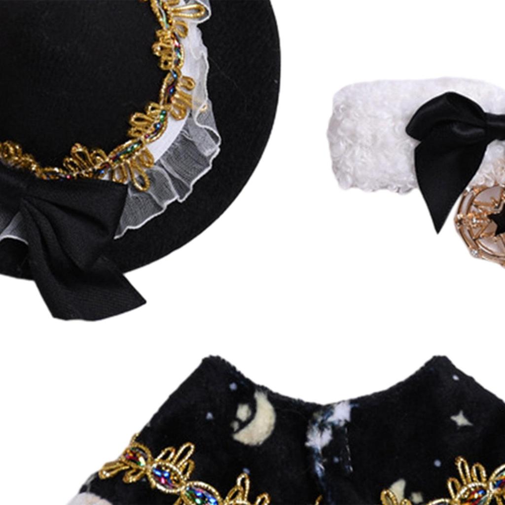 3 шт. модные куклы плащ и шляпа галстук-бабочка костюм аксессуар миниатюрная одежда наряды для 17 см