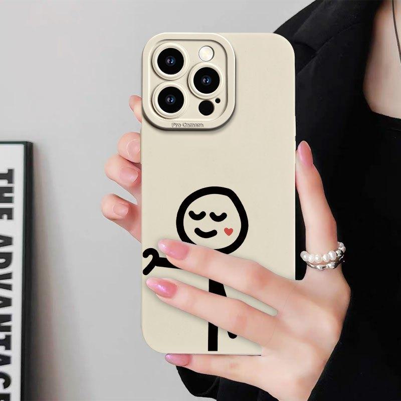 Минималистичный чехол для телефона в парном стиле, подходит для iPhone 17 16 15 14 13 12 11 Pro/Max/Plus, противоударный и защищающий от падений