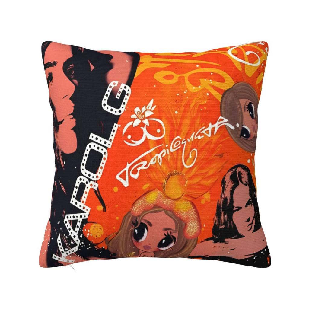 Karol G Tropicoqueta New Album Pillowcase Polyester Cushion Cover Decor Verano Rosa Throw Pillow Case Cover Home Square 40X40Cm
