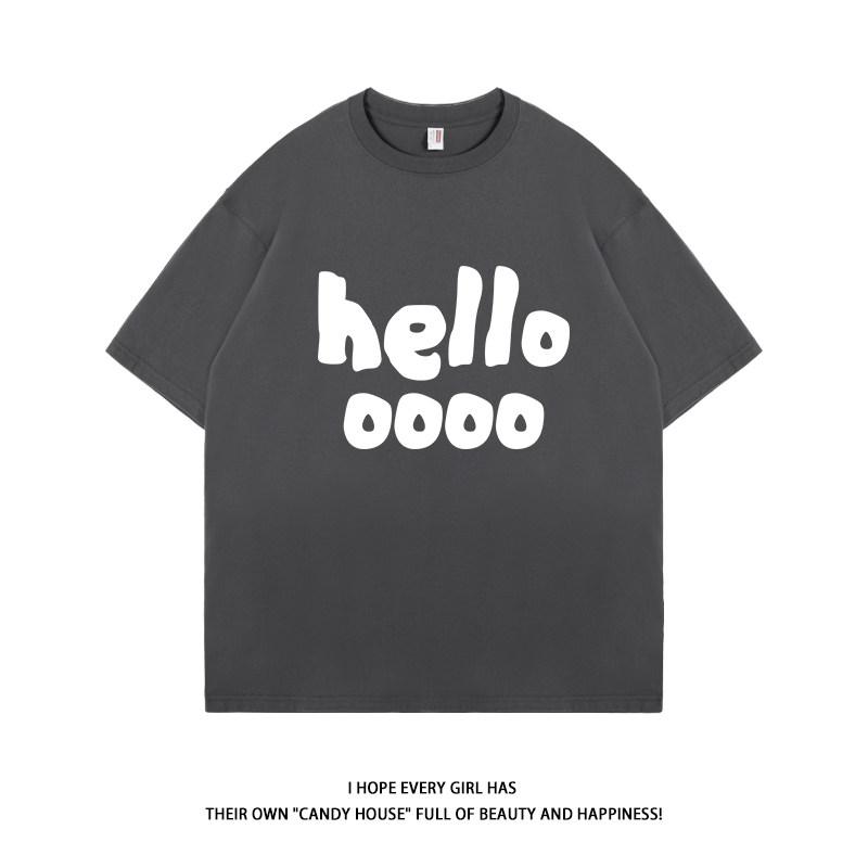Summer New Minimalist Letter Printed Unisexs And Unisexs Short Sleeved Casual And Lazy Style Fashionable Pure Cotton Loose Tshirt