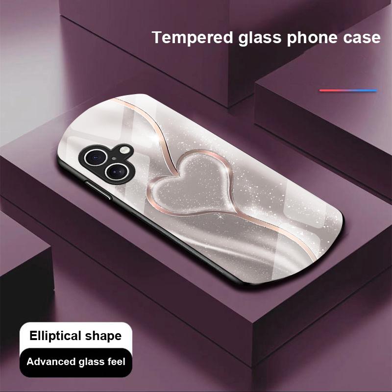 Постепенная Любовь Большой Для Apple IPhone 16 11 13 15 14 Pro Max 12 Mini 7 8 Plus XR X XS SE Чехол для телефона из закаленного стекла эллиптической формы