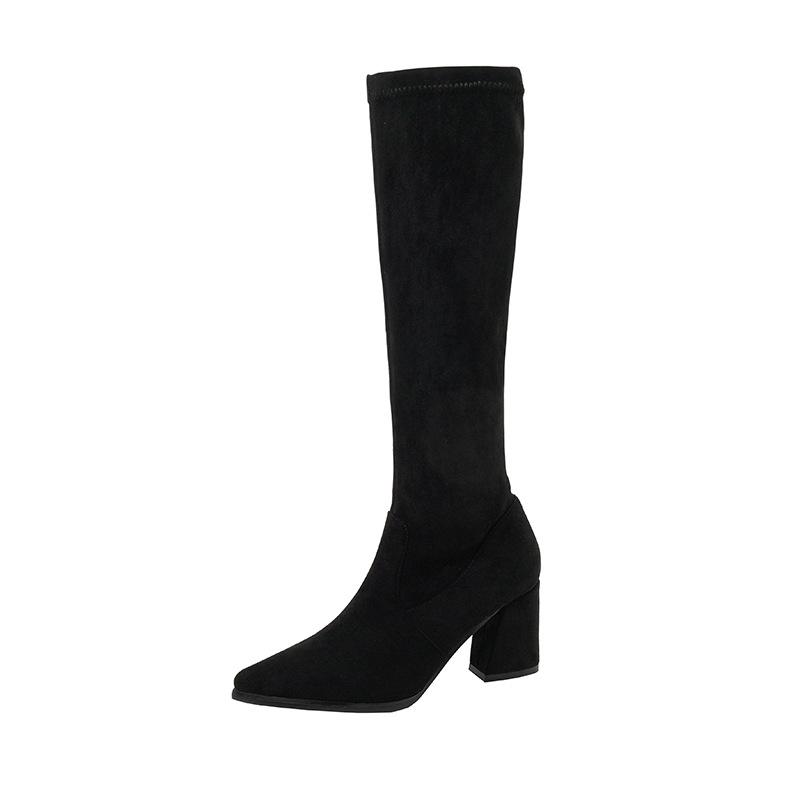 But Knee Boots Children Pointed High Tube New Autumn and Winter Thick Heel High Heel Small Man But Knee Boots