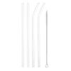Reusable Glass Straws for Frozen Sparkling Tea, 200x6.2mm, with Cleaning Brush, Pack of 4