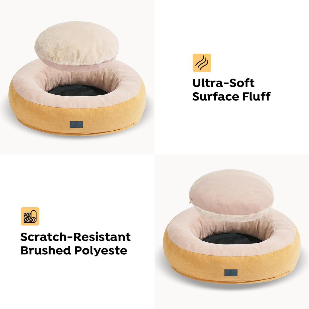 Кровать для кошек Veehoo, зимняя кровать для собак, зимняя кровать для домашних животных, зимняя теплая кровать для домашних животных, защита от холода, подушка для домашних животных, коврик для домашних животных, диван для домашних животных, круглый пончик, кровать для домашних животных, моющаяся подушка