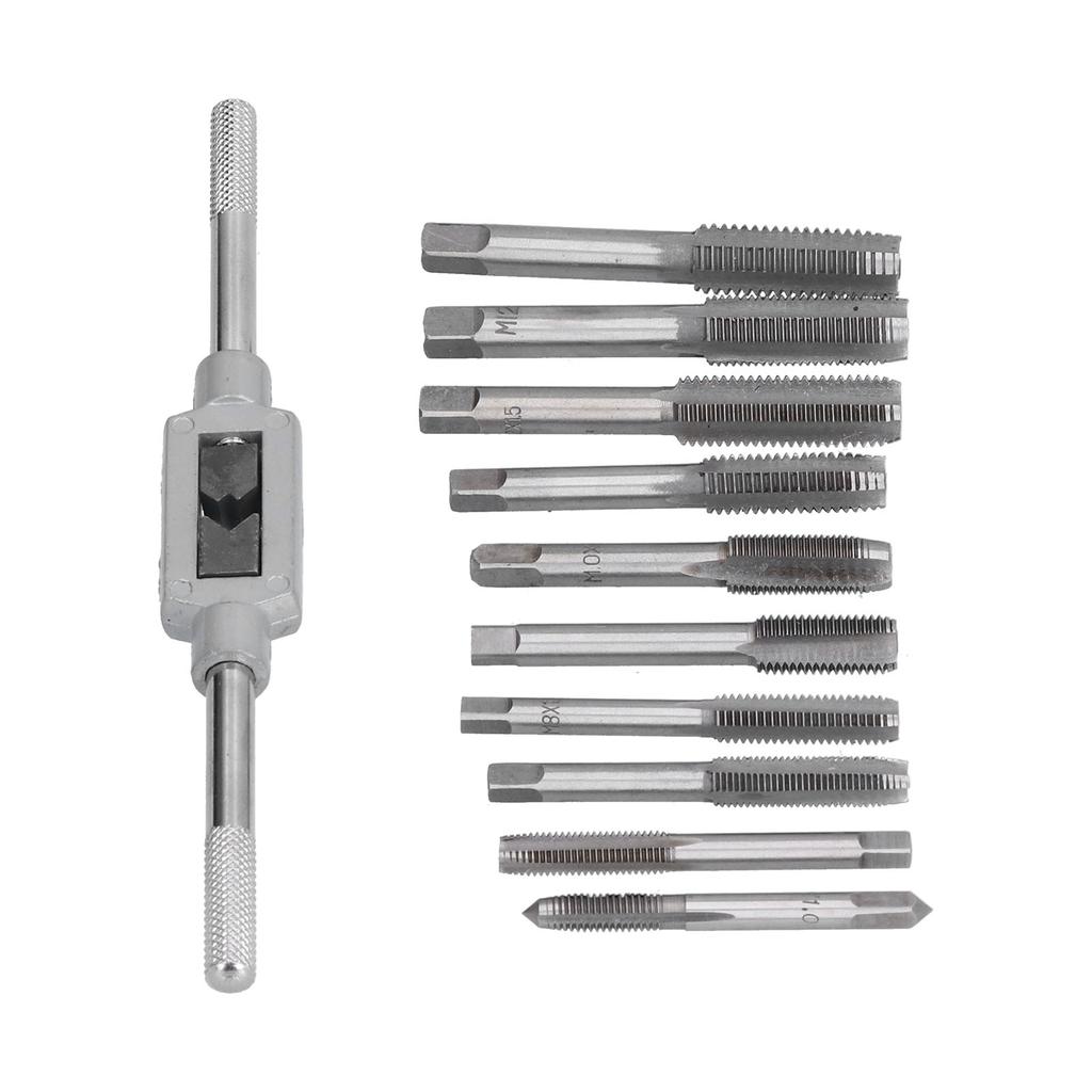 11Pcs Tap Wrench Set Machine Hand Screw Thread Plug with Adjustable Reamer M6~M12 Hardware Tool