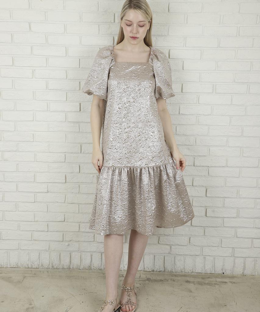 Tina Blossom Gold Dress