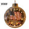 Многоразовые Новогодние Украшения, Елочное Украшение к 250-летию США, Светящийся Прозрачный Пластиковый Шар, Подвесное Украшение с Садовым Настенным Колокольчиком, Поездом