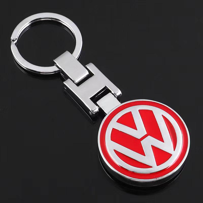 Valve Stems Caps 3D Metal/Leather Car Logo Key Chain Keyring Auto Interiors Accessorie For Volkswagen VW Rline Passat Polo Arteo LB0