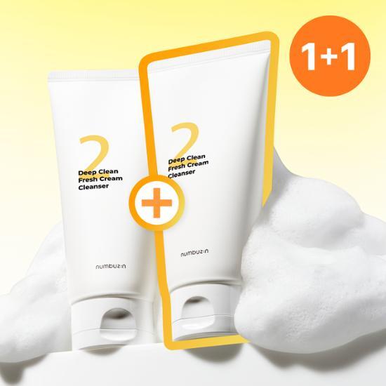 NUMBUZIN No. 2 Deep Clean Cream Cleansing Foam 1+1 Promotion (120ml+120ml)