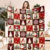 Flannel Fleece Blanket Christmas Plaid Print Customizable Soft Winter Throw Home Couch Bed