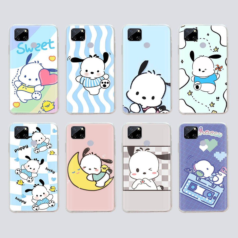 Прозрачный чехол для Samsung A04 A14 A23 M33 M53 Realme 10 9 C35 C55 VIVO X80 Infinix Hot 30 Note 11 Tecno Spark 8P Pro L-29 Cute Pochacco