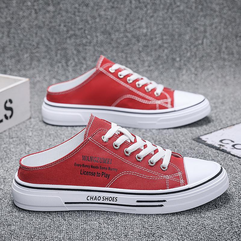 2024 Men's New Casual Canvas Half Slippers Spring and Autumn Men's Outdoor Sports Versatile Casual Shoes Tenis Masculino