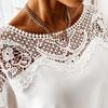 Женская блузка сплошного цвета кружева в стиле пэчворк осень-зима ажурная длинная