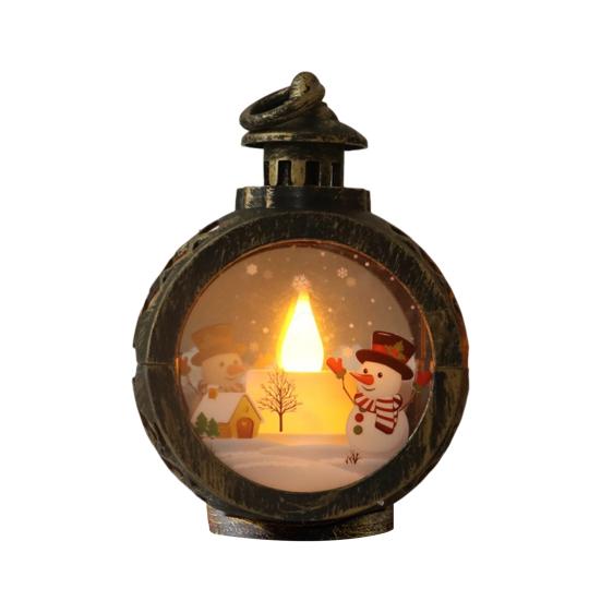 Yousheng Рождественский винтажный ночник на батарейках светодиодный фонарь-свеча загорается Санта-Клаус снеговик лампа настольное украшение для украшения домашней вечеринки